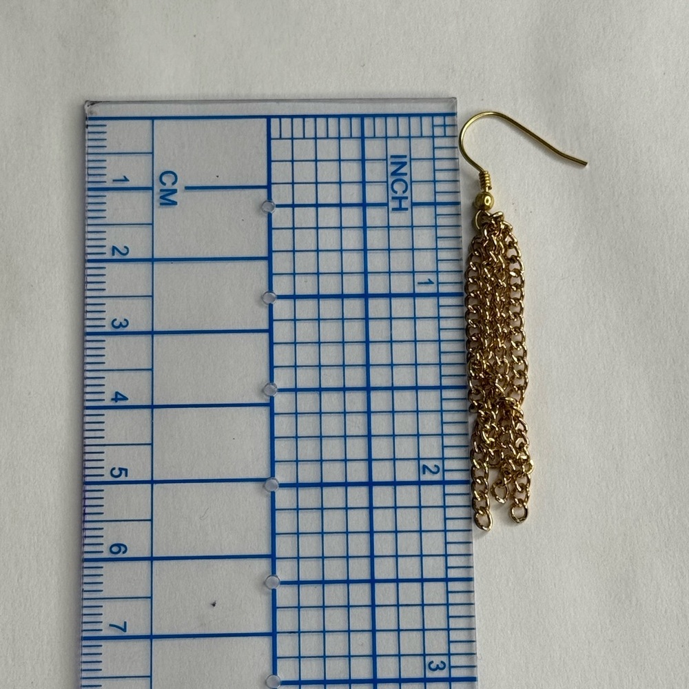 Gold Chain Dangle Earring - Picture 5 of 5